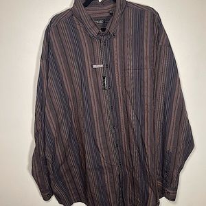 D'Avila Shirt Mens Large Multicolor Vintage Button Up Striped Long Sleeve 4XLT